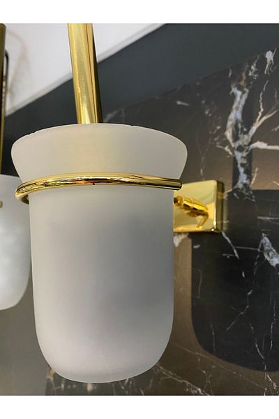 İSAOĞLU YAPI Gold Toilet Brush Gold Toilet Brush Stainless Brass Material Gold Brush