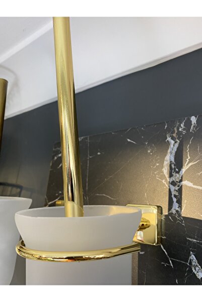 İSAOĞLU YAPI Gold Toilet Brush Gold Toilet Brush Stainless Brass Material Gold Brush
