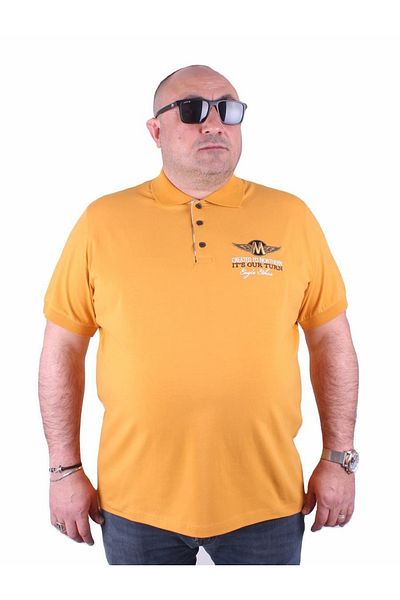 MocGrande Μπλουζάκι πόλο Eagle Face Mustard Plus Size - 23400