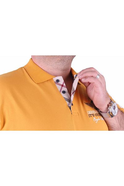 MocGrande Μπλουζάκι πόλο Eagle Face Mustard Plus Size - 23400