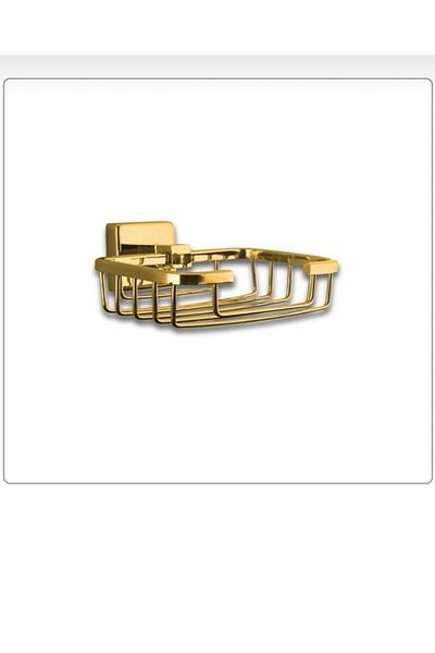 İSAOĞLU YAPI Gold Soap Dish Gold Sponge Dish Stainless Brass Material Gold Shampoo Dish