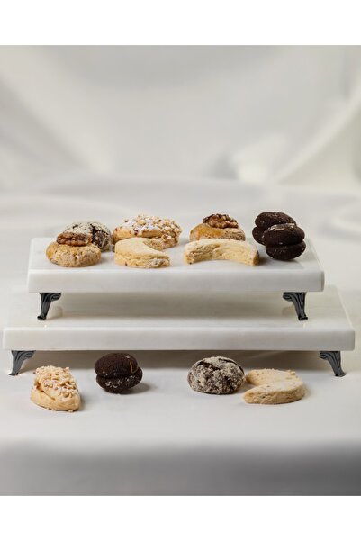 MERALP Presentation Copper Set of 3 Real Marble Cake Presentation, Metal Profile Leg