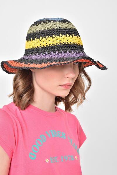 Saria Moda Ψάθινο πλεκτό γυναικείο καπέλο