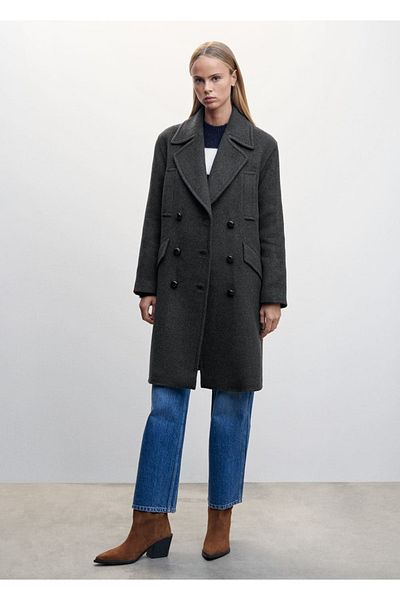 MANGO Woman Double Breasted Cut Coat
