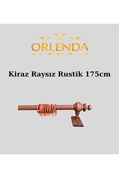 Orlenda Рустикална закачалка за пердета с дървена глава от алуминиева тръба б...