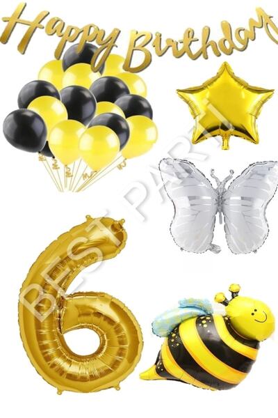 BEST PARTİ DOĞUM GÜNÜ PARTİ SÜSLERİ مجموعة بالونات عيد ميلاد سعيد وشخصية فراش...