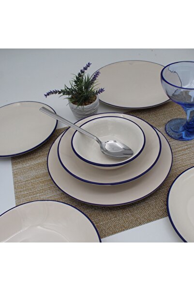 Arna Porselen Royal 24 Parça 6 Kişilik Yemek Takımı - Kobalt File