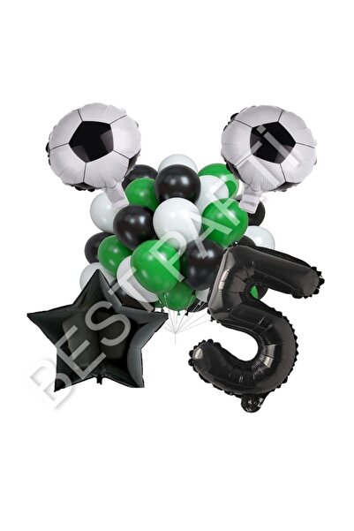 BEST PARTİ DOĞUM GÜNÜ PARTİ SÜSLERİ Football Ball Star Number Latex Balloon S...