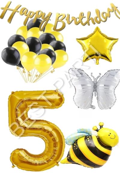 BEST PARTİ DOĞUM GÜNÜ PARTİ SÜSLERİ مجموعة لافتة عيد ميلاد سعيد وبالونات من ر...