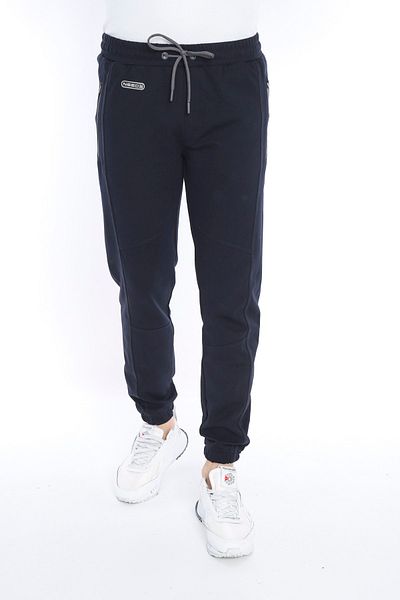 NEED LİFE Men's Navy Blue Zippered Pocket Jogger Sweatpants