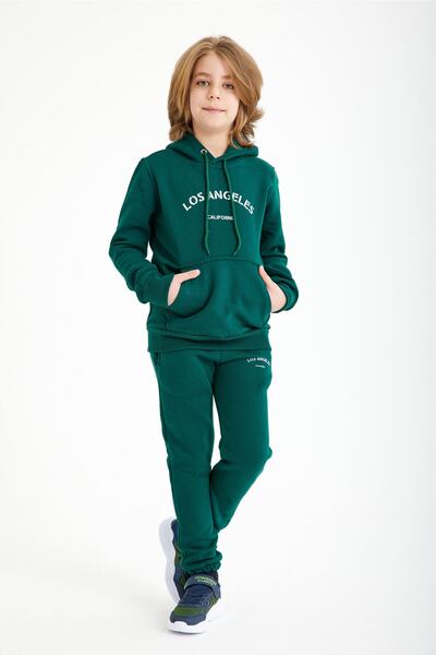 C&C Tekstil Παιδικό σετ φόρμας με στάμπα Unisex με κουκούλα κάτω-πάνω