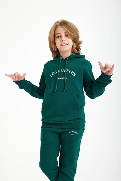 C&C Tekstil Παιδικό σετ φόρμας με στάμπα Unisex με κουκούλα κάτω-πάνω