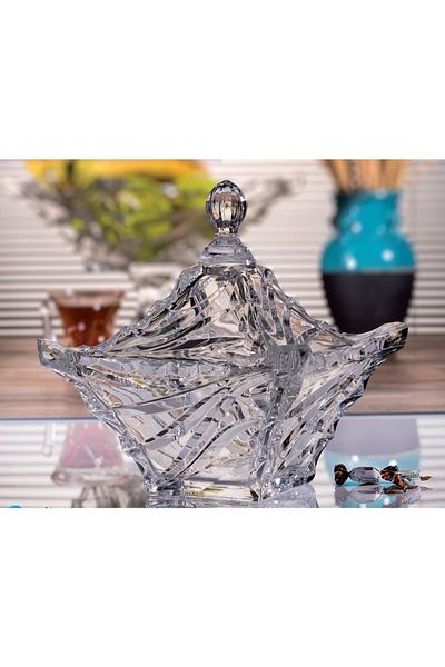 Elta Collection وعاء سكر زجاجي مع غطاء مرئي