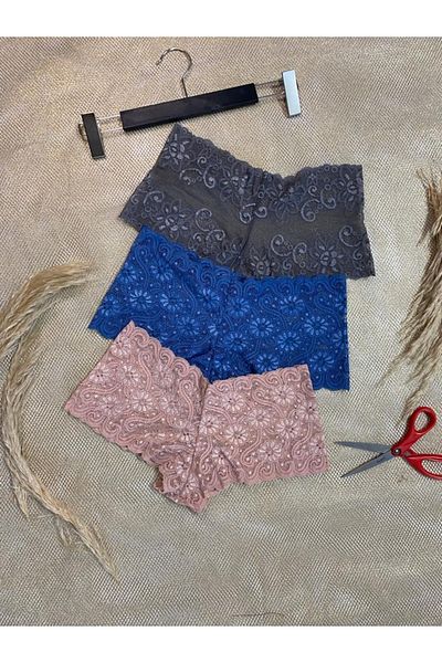 GECKO COLLECTION Gecko Lace 3 Piece Γυναικεία φανταχτερά εσώρουχα - Σορτς Boxer