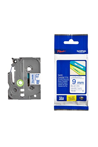 P-touch Tz-tape 9mm Beyaz-mavi Etiket 9tze223