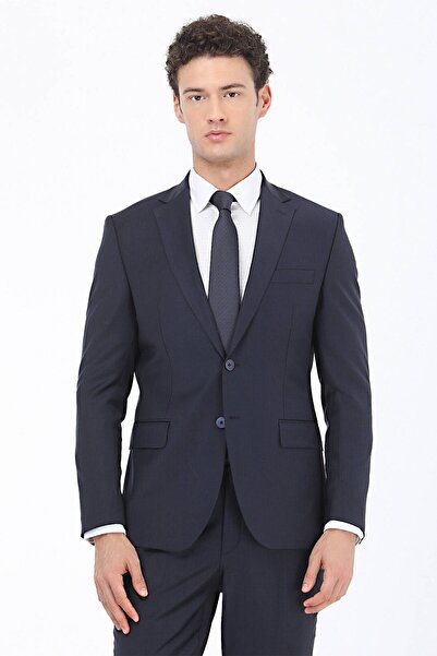 Kip Erkek Desenli Modern Fit Yün Karışımlı Takım Elbise