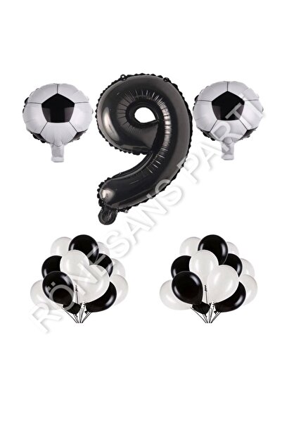 Generic Brand Football Ball Number Balloon Birthday Set Age 9