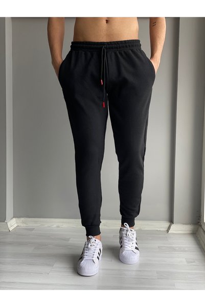 DEEPSENCE Pantaloni de trening pentru bărbați Slimfit Mold Iarna Tesatura Ridicata Culoare neagră