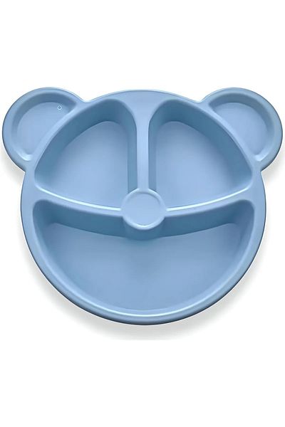 MorPort Baby 3 Piece Rabbit Figured Children's Fork, Spoon and Food Plate Set Baby Plate Fork Spoon Set