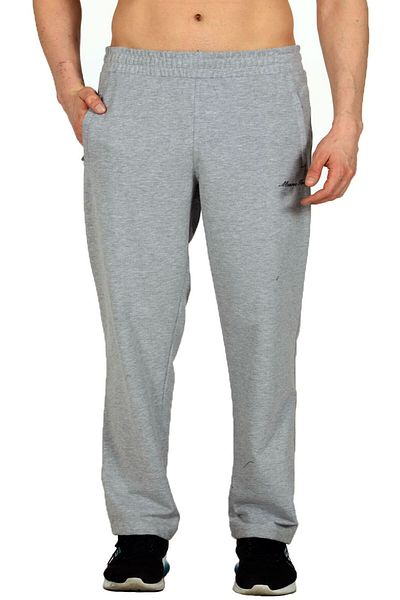 Marco Ferry Gray Melange Men's Two Thread Classic Model Pocket Straight Leg Plus Size Sweatpants Edy0032g