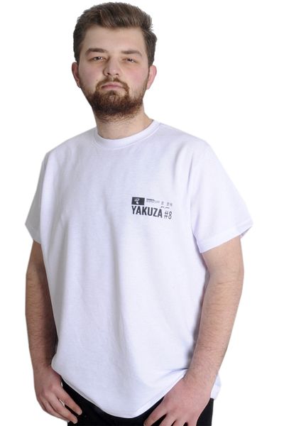 ModeXL Μπλουζάκι μεγάλου μεγέθους Crew Neck Yakuza 23402 Λευκό
