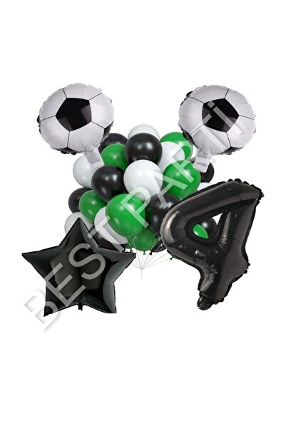 BEST PARTİ DOĞUM GÜNÜ PARTİ SÜSLERİ Football Ball Star Number Latex Balloon S...