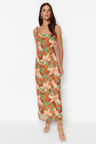 Trendyol Collection Rochie țesută cu bretele multicolore TWOSS23EL02206