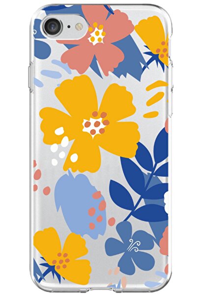 Powerfox Flower Patterned Transparent Phone Case Compatible with iPhone 6