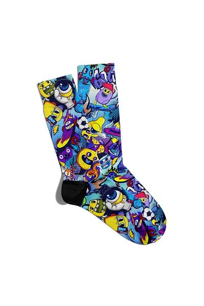 Eğlenceli Çoraplar Fun Socks Unisex Game Football Popart Icons Printed Socks Ecsoket205