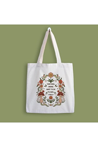 designedfy Geantă din pânză imprimată ciuperci