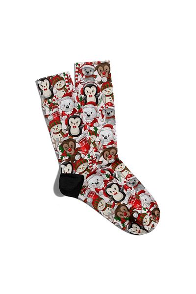 Eğlenceli Çoraplar Fun Socks Unisex New Year Themed Animals Printed Socks Ecsoket148
