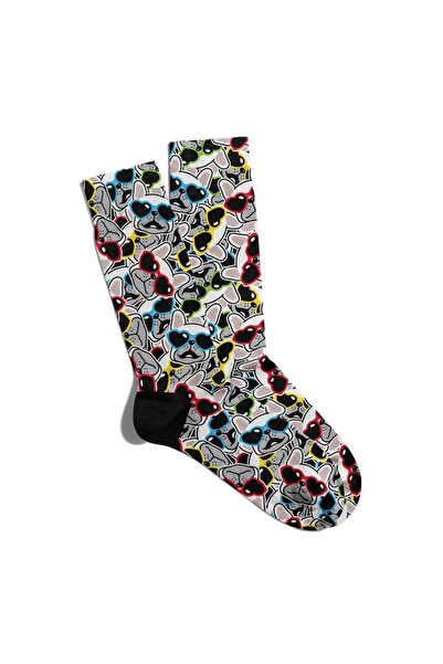 Eğlenceli Çoraplar Fun Socks Unisex Love Dog Cute Kopek Printed Socks Ecsoket263