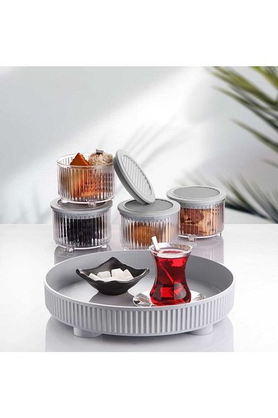 Vienev 4-Piece Tray Breakfast and Presentation Set Black