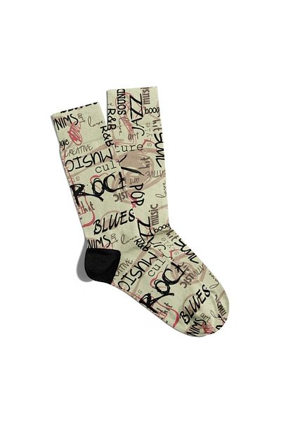 Eğlenceli Çoraplar Fun Socks Unisex Rock Blues Popart Printed Socks Ecsoket104