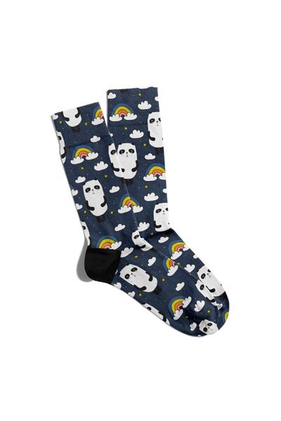Eğlenceli Çoraplar Унисекс забавни чорапи с принт на дъга и пингвин - Ecsoket129
