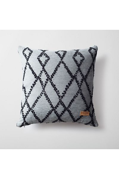 Fineroom Living "Savoy" - Perna cu model geometric cu diamante 45x45 albastra (perna interioara inclusa)