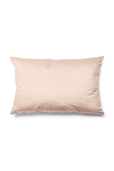 Pilloveland Düz Renk - Tek Renk Kırlent Kılıfı Döşemelik Süet Kumaş 50*30 Cm - Pudra
