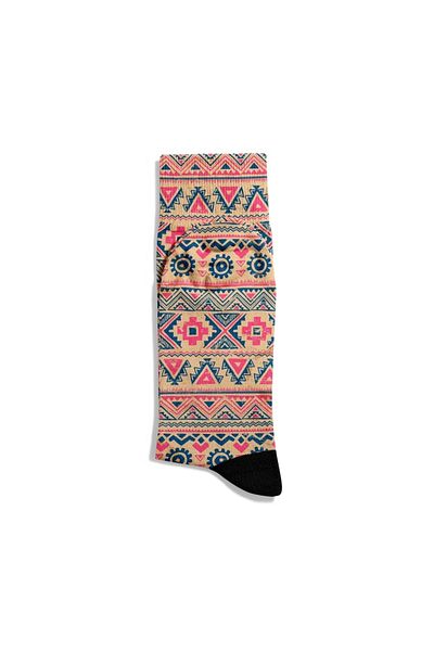 Eğlenceli Çoraplar Fun Socks Unisex Mixed Ethnic Geo Pattern Printed Socks Ecsoket443