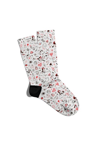 Eğlenceli Çoraplar Șosete Fun Sosete Unisex Love Oxoxo Bird Pattern Printed S...