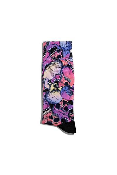 Eğlenceli Çoraplar Fun Socks Unisex Colorful Skull X2 Printed Socks Ecsoket100