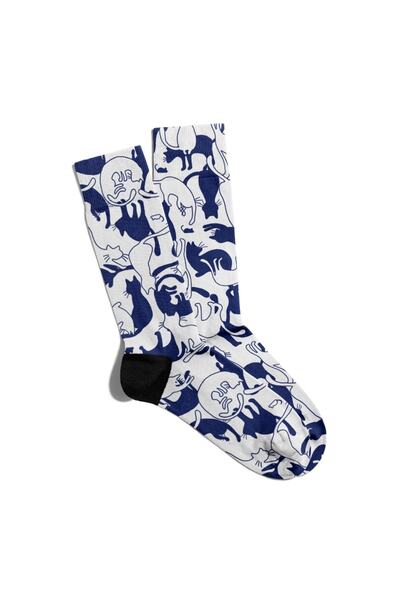 Eğlenceli Çoraplar Забавни чорапи Unisex City Cat Printed Socks Ecsoket035