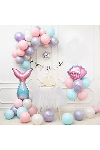 party mix Deniz Kızı Balon Zinciri Deniz Kızı Doğum Günü Konsepti Parti Set