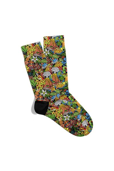Eğlenceli Çoraplar Fun Socks Unisex Summer Party Colorful Pattern Printed Socks Ecsoket449