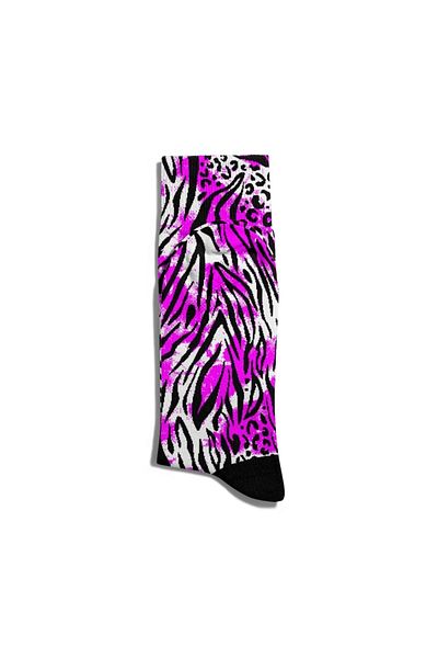 Eğlenceli Çoraplar Fun Socks Unisex Zebra Motif Printed Socks Ecsoket152