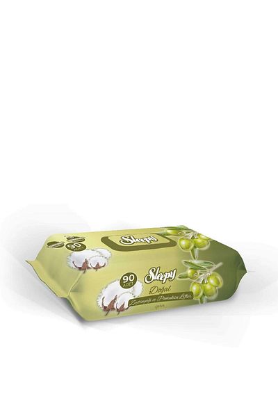 Sleepy Wet Towel Wipes 3x90 Sheets Olive Oil Advantage Package 2 Pieces with Plastic Cover