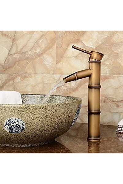 SEGRETO Bambu Antik Rustik Pirinç Musluk Lavabo Banyo Vintage Lavabo Bataryası