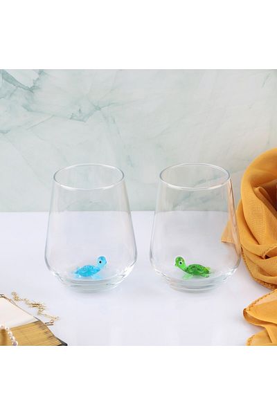 ADAMODART Caretta Sea Turtle Figured Handmade 6-Piece Water Glass