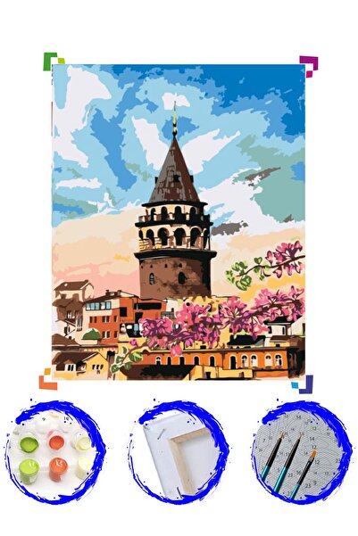 PlusHobby Galata Kulesi Sayılarla Boyama Seti 60x75cm Tuval