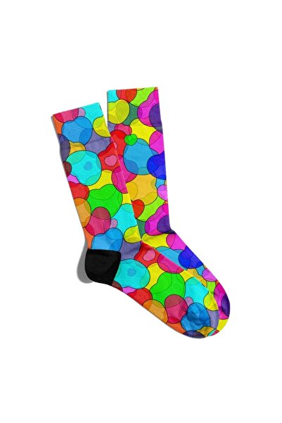 Eğlenceli Çoraplar Забавни чорапи, унисекс, с цветни сърца и балони, Ecsoket146