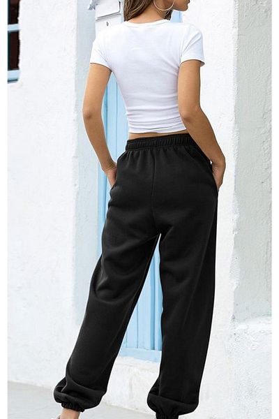 BSBSPOR Summer Oversized Sweatpants Joggers - Black Loose Women's and Men's Shoes